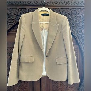 Zara tan elbow patch blazer